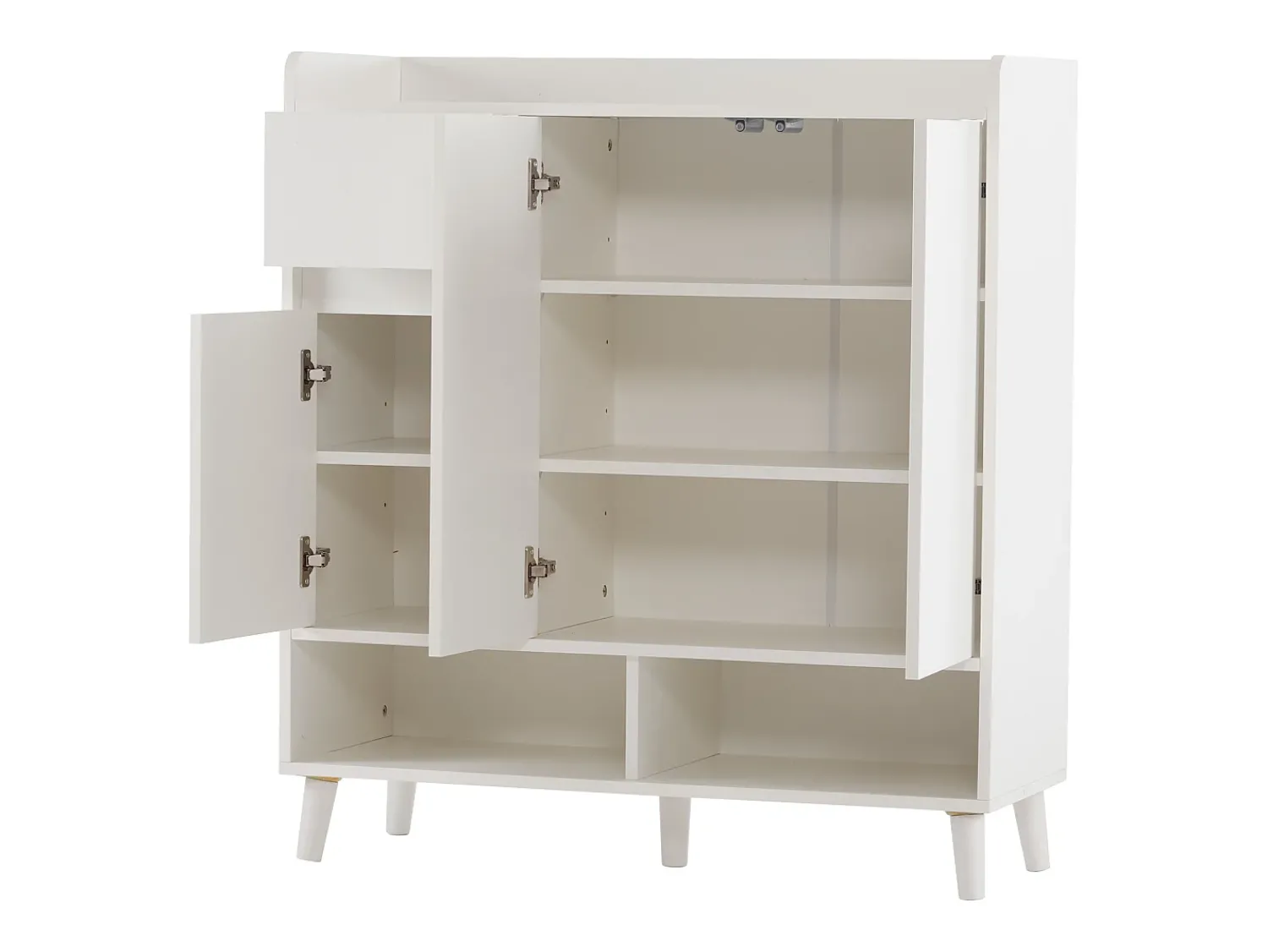 Móvel De Arrumação|Sapateira|Hauss Spole Sapateira branca com 1 gaveta e 3 portas, prateleiras reguláveis, 90x35x99 cm Branco