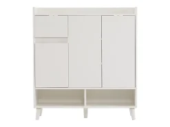 Móvel De Arrumação|Sapateira|Hauss Spole Sapateira branca com 1 gaveta e 3 portas, prateleiras reguláveis, 90x35x99 cm Branco