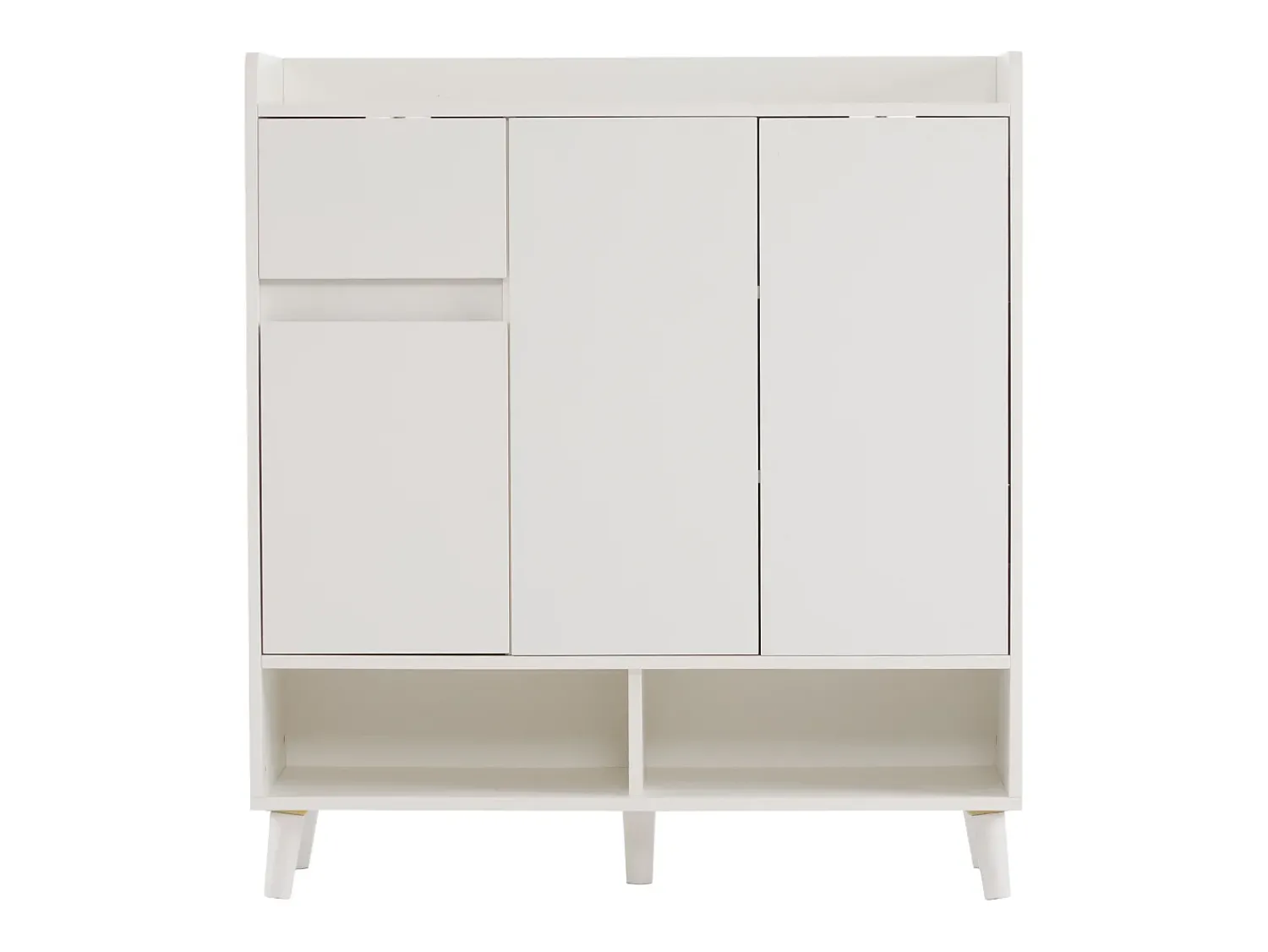 Móvel De Arrumação|Sapateira|Hauss Spole Sapateira branca com 1 gaveta e 3 portas, prateleiras reguláveis, 90x35x99 cm Branco