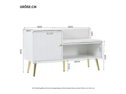 Móvel De Arrumação|Sapateira*Hauss Spole Sapateira branca com 1 porta e banco estofado, pés em metal 100x38x58cm Branco