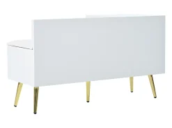 Móvel De Arrumação|Sapateira*Hauss Spole Sapateira branca com 1 porta e banco estofado, pés em metal 100x38x58cm Branco