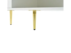 Móvel De Arrumação|Sapateira*Hauss Spole Sapateira branca com 1 porta e banco estofado, pés em metal 100x38x58cm Branco