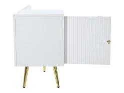 Móvel De Arrumação|Sapateira*Hauss Spole Sapateira branca com 1 porta e banco estofado, pés em metal 100x38x58cm Branco