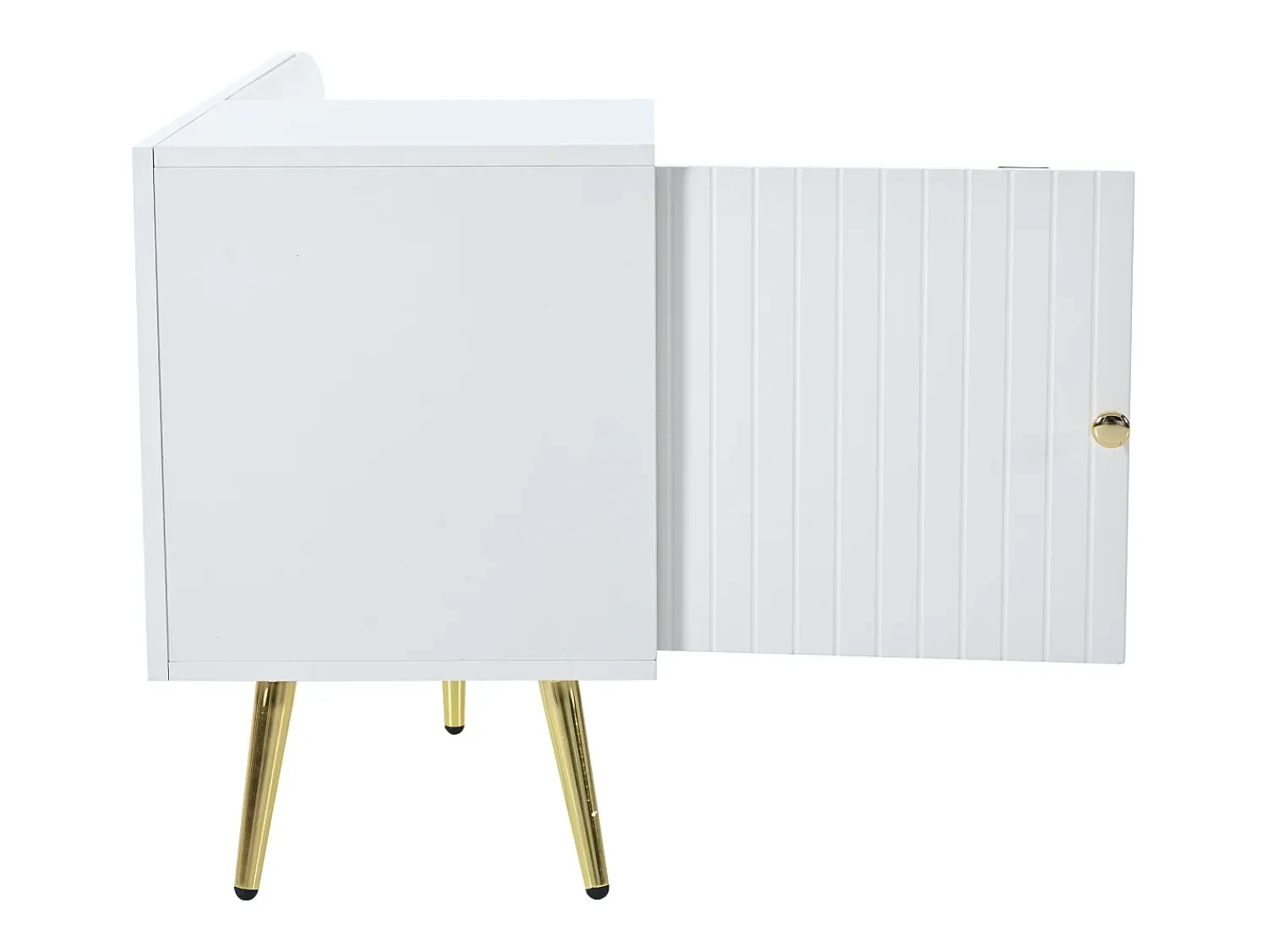 Móvel De Arrumação|Sapateira*Hauss Spole Sapateira branca com 1 porta e banco estofado, pés em metal 100x38x58cm Branco
