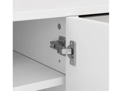 Sapateira branca com iluminação LED - Sapateira com 3 portas e 1 gaveta - Prateleiras ajustáveis Branco