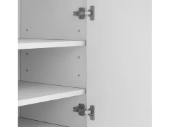 Sapateira branca com iluminação LED - Sapateira com 3 portas e 1 gaveta - Prateleiras ajustáveis Branco