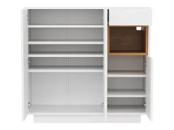 Sapateira branca com iluminação LED - Sapateira com 3 portas e 1 gaveta - Prateleiras ajustáveis Branco
