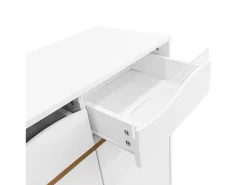 Móvel De Arrumação|Sapateira* Sapateira branca moderna com LED e 2 gavetas, design e iluminação para corredor Branco