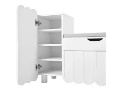 Hauss Spole Sapateira branca 90x35x74,5 cm com 3 portas e 1 gaveta, sapateira embutida, estilo simples^ Móvel De Arrumação|Sapateira