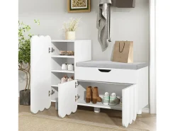 Hauss Spole Sapateira branca 90x35x74,5 cm com 3 portas e 1 gaveta, sapateira embutida, estilo simples^ Móvel De Arrumação|Sapateira