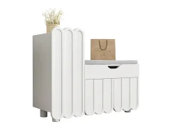 Hauss Spole Sapateira branca 90x35x74,5 cm com 3 portas e 1 gaveta, sapateira embutida, estilo simples^ Móvel De Arrumação|Sapateira