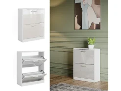 Móvel De Arrumação|Sapateira|Vicco Sapateira alto brilho 59x22x72.5 gizmo Branco