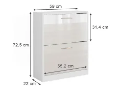 Móvel De Arrumação|Sapateira|Vicco Sapateira alto brilho 59x22x72.5 gizmo Branco