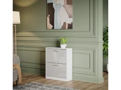 Móvel De Arrumação|Sapateira|Vicco Sapateira alto brilho 59x22x72.5 gizmo Branco