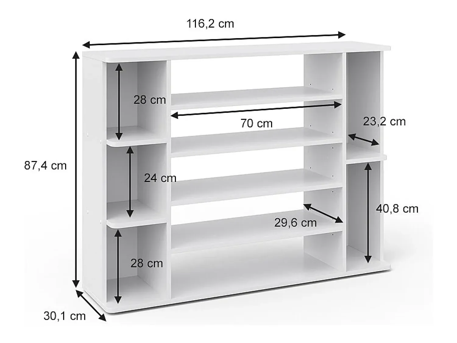 Móvel De Arrumação|Sapateira*Vicco Sapateira 116.2x30.1x87.4 levin Branco