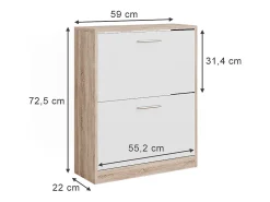Móvel De Arrumação|Sapateira|Vicco Sapateira /sonoma 59x22x72.5 gizmo Branco