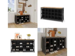 Móvel De Arrumação|Sapateira|Vicco Sapateira carvalho rústico 100x30x54.5 fyrk Natural escuro