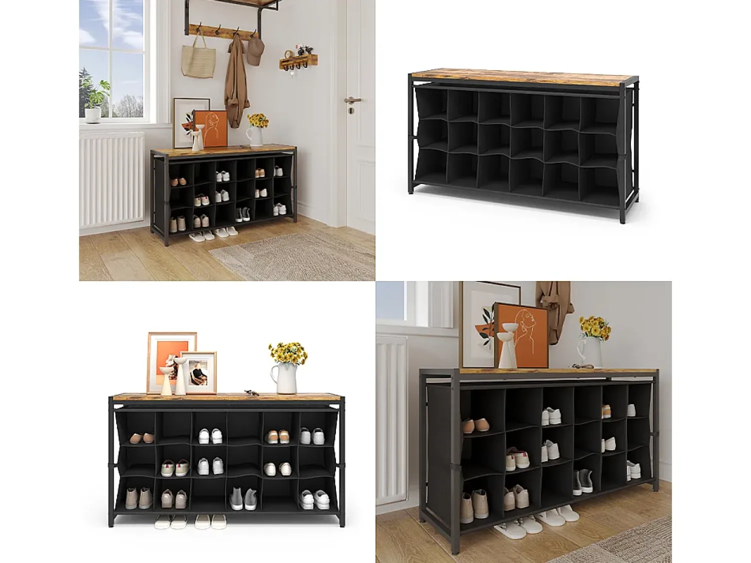 Móvel De Arrumação|Sapateira|Vicco Sapateira carvalho rústico 100x30x54.5 fyrk Natural escuro