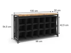 Móvel De Arrumação|Sapateira|Vicco Sapateira carvalho rústico 100x30x54.5 fyrk Natural escuro