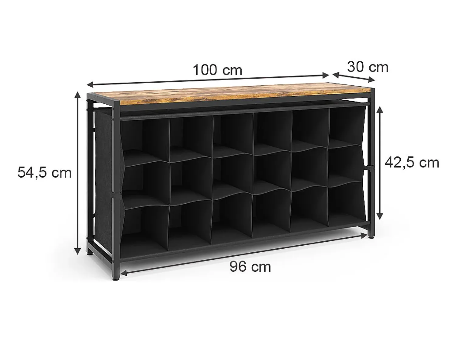 Móvel De Arrumação|Sapateira|Vicco Sapateira carvalho rústico 100x30x54.5 fyrk Natural escuro
