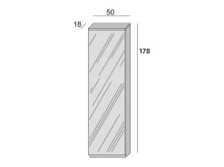 Discount Dmora Sapateira Ciclamino, Móvel de entrada multiuso com porta espelhada, Sapateira moderna com 5 prateleiras, 100% Fabricado na Itália, 50x18h178 cm, Branco