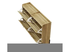 Merax Sapateira com 4 abas - 121 x 25 x 91,5 cm - sapateira regulável - aglomerado - natural^ Móvel De Arrumação|Sapateira