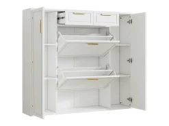 Móvel De Arrumação|Sapateira*Hauss Spole Sapateira com 2 gavetas e 4 portas - Branca 120x24x107 cm Branco