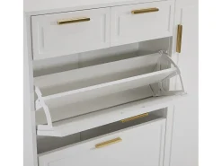 Móvel De Arrumação|Sapateira*Hauss Spole Sapateira com 2 gavetas e 4 portas - Branca 120x24x107 cm Branco