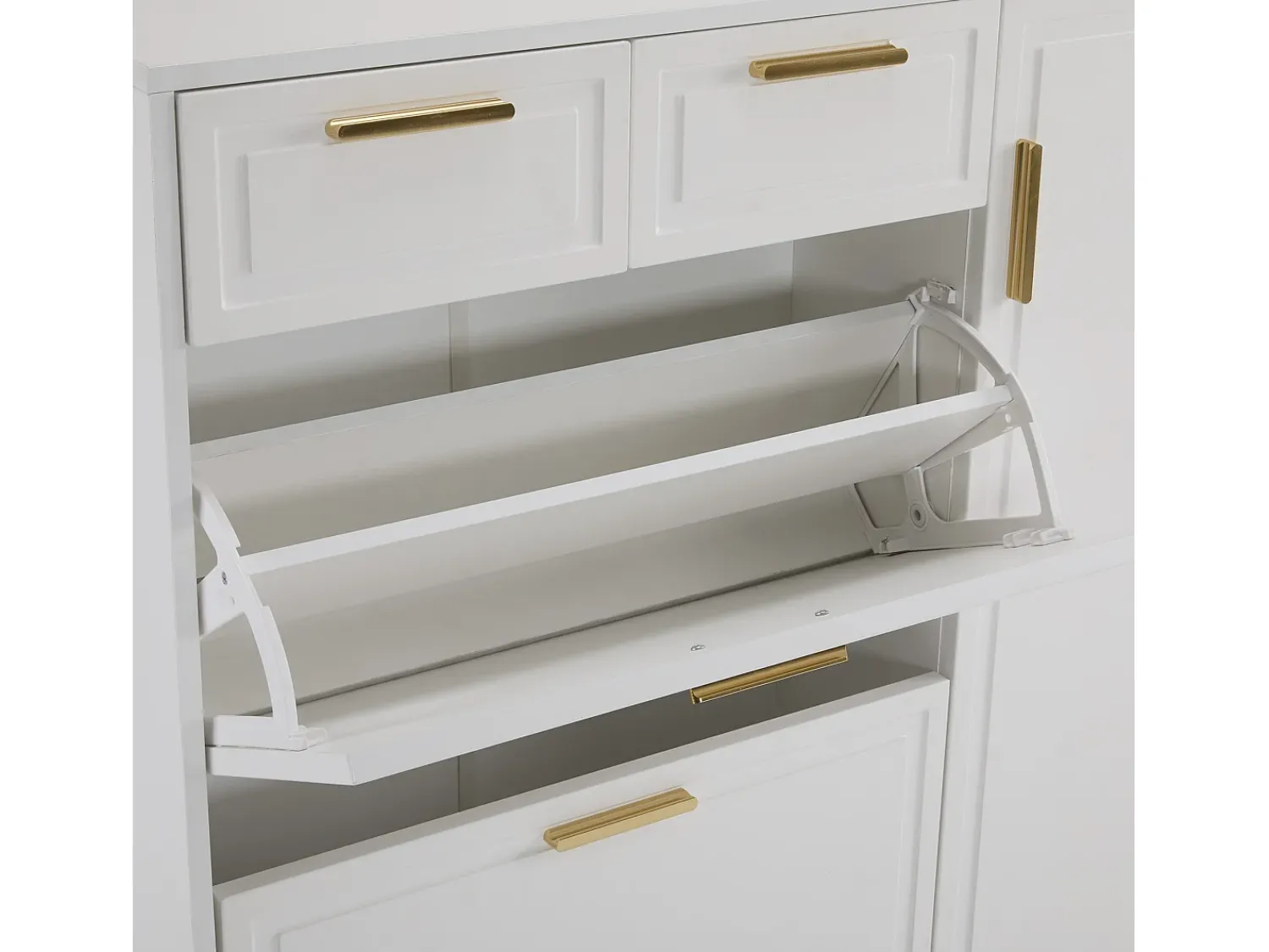 Móvel De Arrumação|Sapateira*Hauss Spole Sapateira com 2 gavetas e 4 portas - Branca 120x24x107 cm Branco