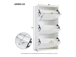 Hauss Spole Sapateira com 3 portas - Branca 60 x 24 x 114 cm^ Móvel De Arrumação|Sapateira