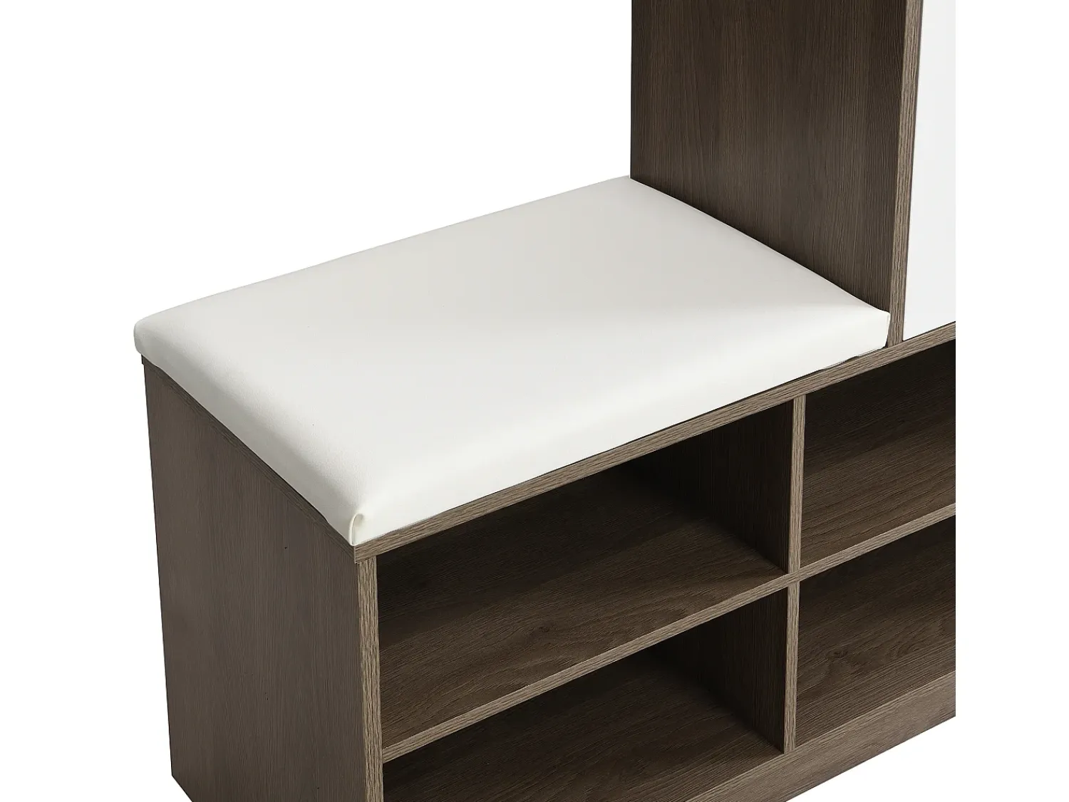 Clearance Hauss Spole Sapateira com 3 portas, 1 gaveta e banco estofado - Madeira PB - Branco