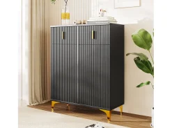 Merax Sapateira com 4 portas, 2 gavetas - 83 x 35 x 101 cm - Aglomerado -^ Móvel De Arrumação|Sapateira