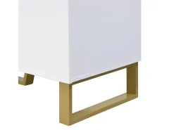 Outlet Hauss Spole Sapateira com 3 portas, 1 gaveta e almofada - Branca e dourada Branco