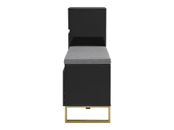 Móvel De Arrumação|Sapateira*Hauss Spole Sapateira com 3 portas, 1 gaveta e almofada - e dourado Preto