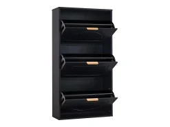 Sale Hauss Spole Sapateira com 3 portas - Preta 60 x 24 x 114 cm Preto