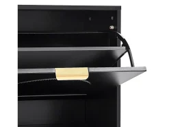 Sale Hauss Spole Sapateira com 3 portas - Preta 60 x 24 x 114 cm Preto