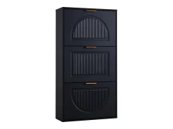 Sale Hauss Spole Sapateira com 3 portas - Preta 60 x 24 x 114 cm Preto