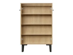 Móvel De Arrumação|Sapateira|Hauss Spole Sapateira com 2 portas - prateleiras ajustáveis ​​- Cor: madeira e preto Natural claro