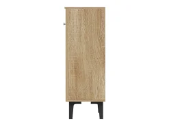 Móvel De Arrumação|Sapateira|Hauss Spole Sapateira com 2 portas - prateleiras ajustáveis ​​- Cor: madeira e preto Natural claro