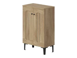 Móvel De Arrumação|Sapateira|Hauss Spole Sapateira com 2 portas - prateleiras ajustáveis - Cor: madeira e preto Natural claro