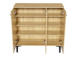 Discount Hauss Spole Sapateira com 3 portas - Textura vertical - Cor madeira Natural claro