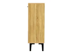 Discount Hauss Spole Sapateira com 3 portas - Textura vertical - Cor madeira Natural claro