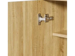 Discount Hauss Spole Sapateira com 3 portas - Textura vertical - Cor madeira Natural claro