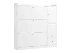 Best Hauss Spole Sapateira com 4 portas, banco rebatível e 1 gaveta - Madeira PB branca Branco
