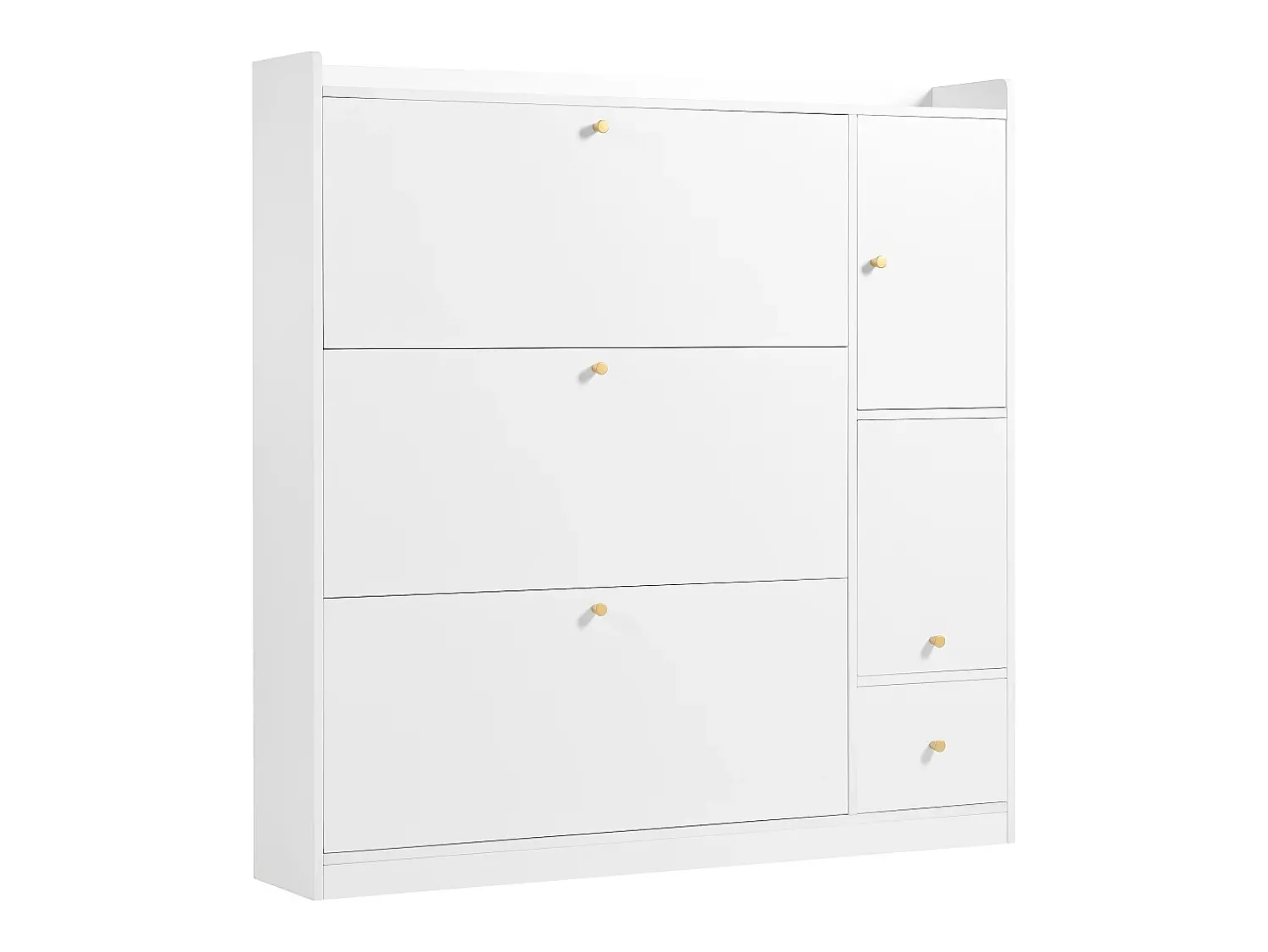 Best Hauss Spole Sapateira com 4 portas, banco rebatível e 1 gaveta - Madeira PB branca Branco