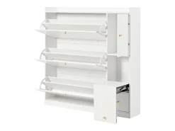 Best Hauss Spole Sapateira com 4 portas, banco rebatível e 1 gaveta - Madeira PB branca Branco