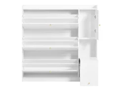 Best Hauss Spole Sapateira com 4 portas, banco rebatível e 1 gaveta - Madeira PB branca Branco