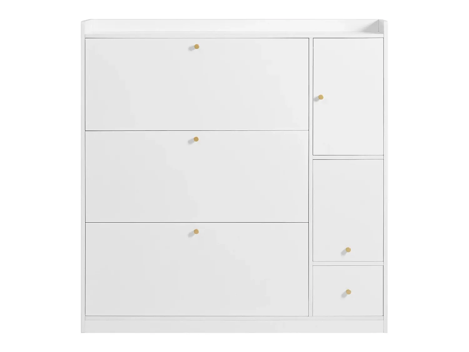 Best Hauss Spole Sapateira com 4 portas, banco rebatível e 1 gaveta - Madeira PB branca Branco
