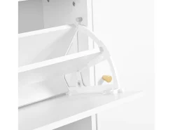 Best Hauss Spole Sapateira com 4 portas, banco rebatível e 1 gaveta - Madeira PB branca Branco