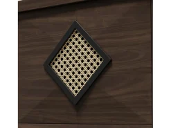 Hauss Spole Sapateira com 3 portas basculantes, 54x25x115 cm - Estilo vintage em madeira castanha escura^ Móvel De Arrumação|Sapateira